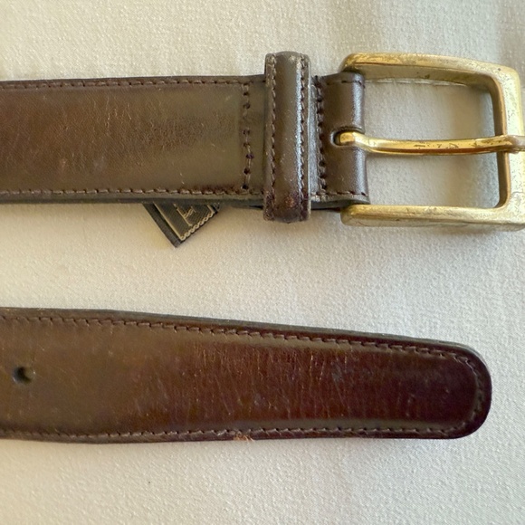 Brown Leather Belt Trafalgar Mens 40 - Picture 3 of 6